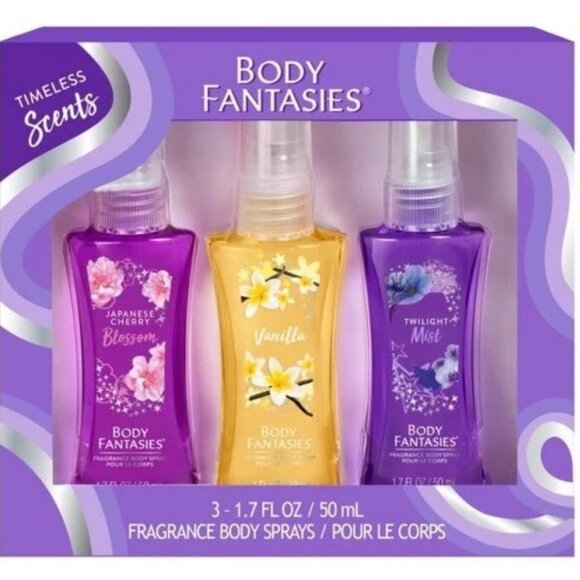 3 PIECE BODY FANTASIES Timeless Scent BODY SPRAY GIFT SET  3 x 1. 7 Fl OZ - Picture 1 of 9